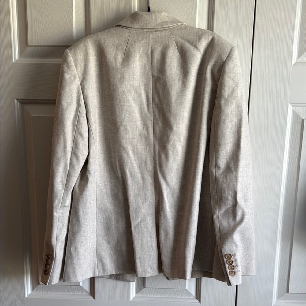 Make offer! J. Crew Women's Tan Linen Blazer - Picture 4 of 5